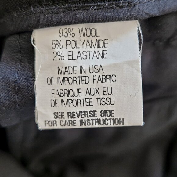 Theory Wool Black Faux Zipper Detail Straight Leg Dress Pants - Picture 8 of 8